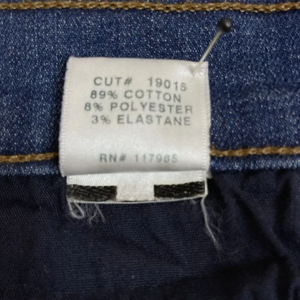 J Brand Blue Wave Capri Jeans Size 25 Med Dark Wash Raw Hems Stretch USA - Picture 7 of 8